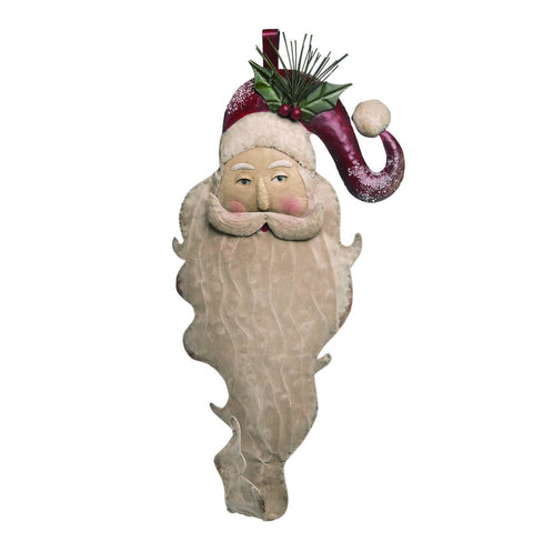 Christmas Decor Door Ideas - Metal Christmas Santa Wreath Holder. Beard is wreath hook.