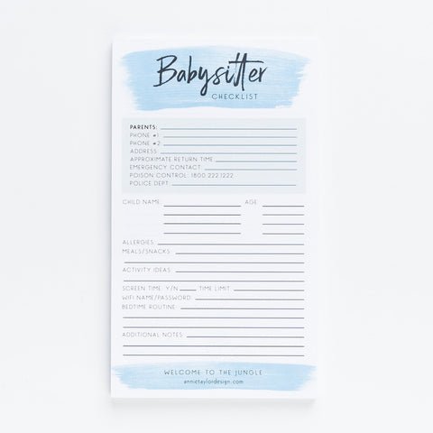 Notepad for babysitters! Leave the information here.