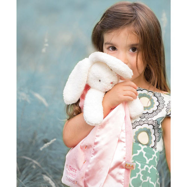 Best Easter Gift for Babies. Toddler snuggling bunny lovey.