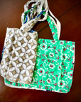 Reusable grocery bags washable. Pack of four. Third pattern.