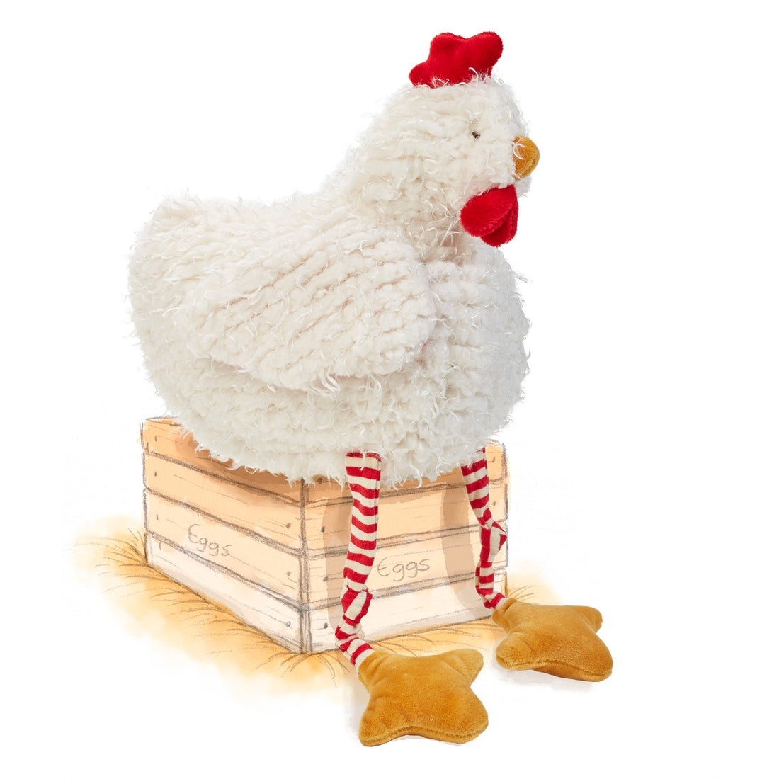 Small stuffed farm animals. Chicken toy.