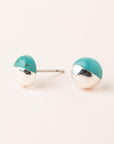 Turquoise tone studs dipped in sterling silver.