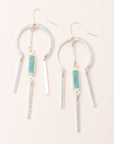 Dream catcher stone earrings in turquoise and silver.  