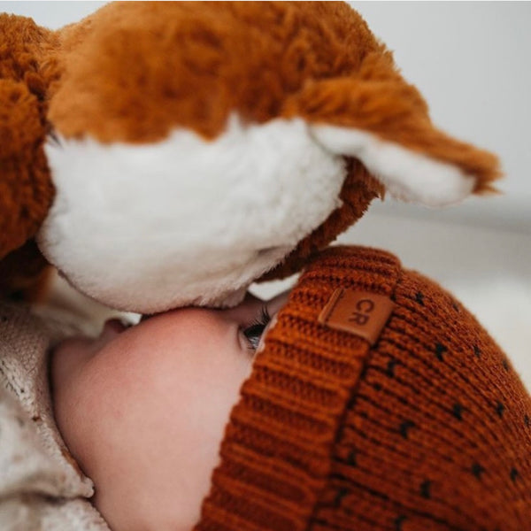 Fox stuffed animal. Perfect gift for kids. Baby kissing toy.