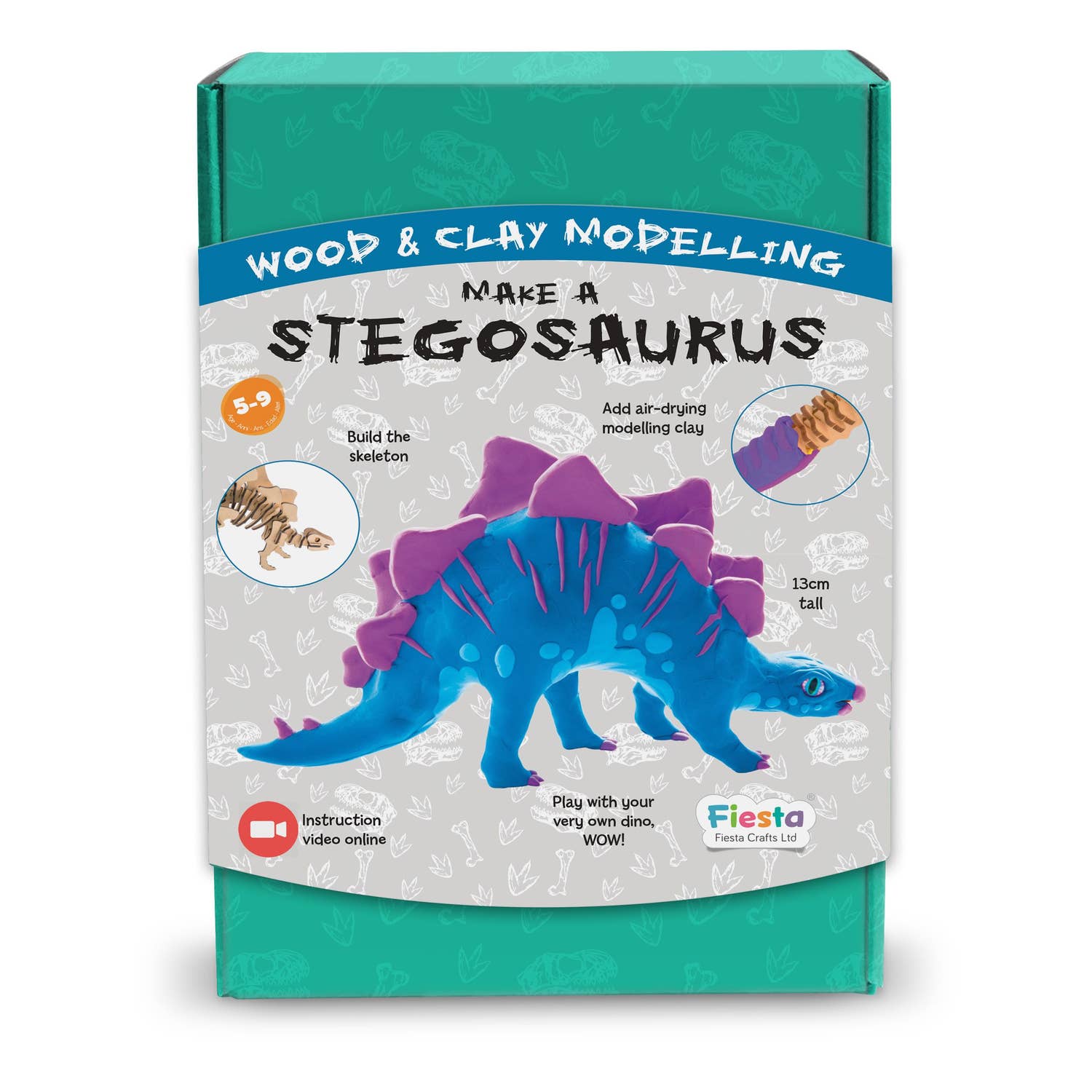 Kids' Gifts for Boys and Girls: Make-A-Dinosaur - Stegosaurus Wood and Clay Kit