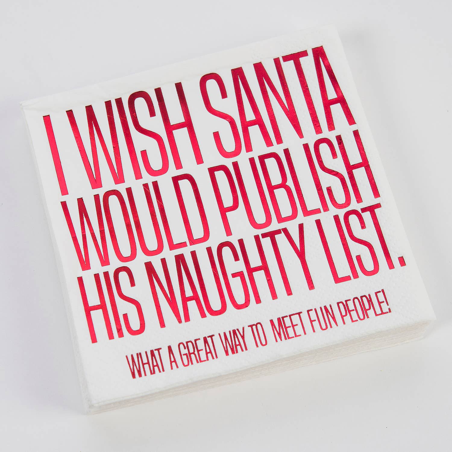 At Home Christmas Decor: &quot;NAUGHTY LIST&quot; Beverage Napkin