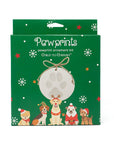 Christmas Ornament with Dog - Paw print Ornament Set.