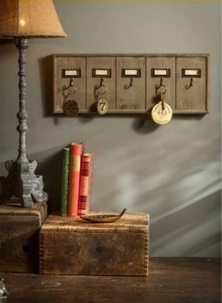 Rustic Home Decor Ideas. Key rack shown on a wall.