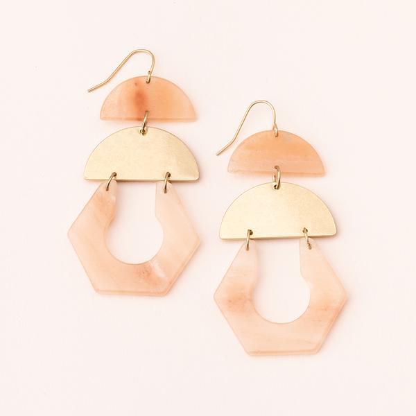 Gold stone chandelier earrings in beautiful sunstone and gold.