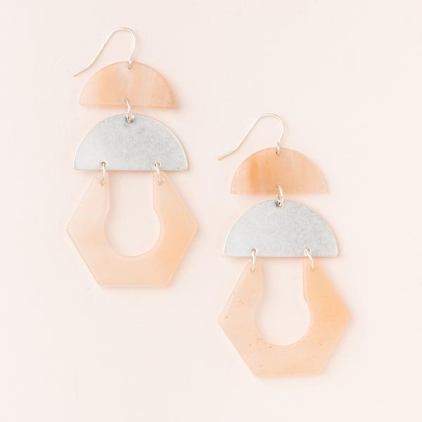 Silver stone chandelier earrings in beautiful sunstone and silver.