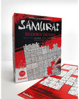 Sudoku jigsaw puzzle. Sample of sudoku paper shown with box.