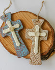 Trinity hanging cross. Handmade hanging cross gift.