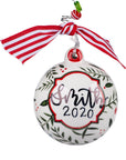 Example of personalization on Christmas ornament with names.