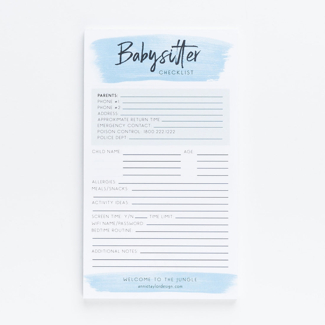 Notepad for babysitters! Leave the information here.