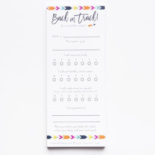 Ways to get back on track. Use this cute &quot;back on track&quot; notepad.