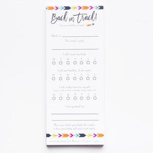 Ways to get back on track. Use this cute "back on track" notepad.