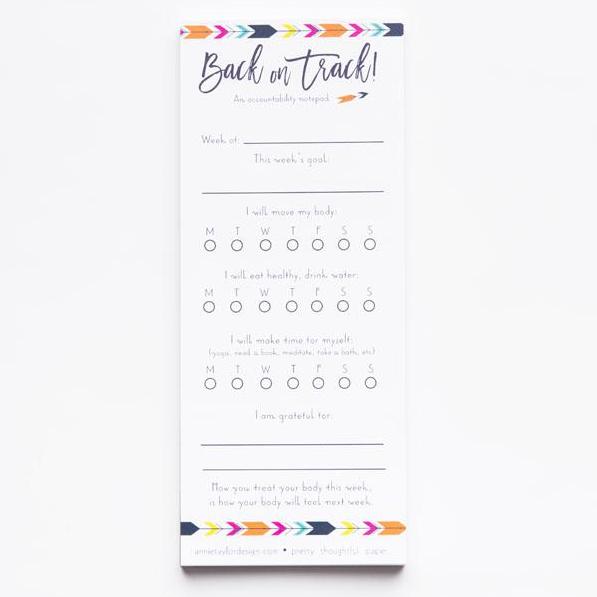 Ways to get back on track. Use this cute "back on track" notepad.