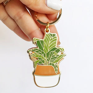 Gifts for plant lovers. Banana leaf keychain.