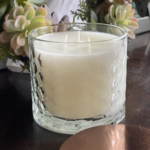 Candles for a cause. Lillian Jaxx large honeycomb glass jar.