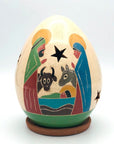 Ceramic luminaries in smaller size. Nativity with animals.