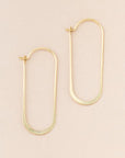 Unique lightweight hoop earrings in gold oval shape.