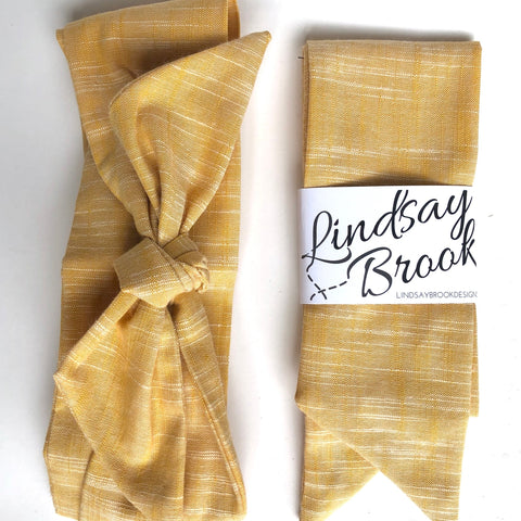 Cute scarves for hair. Warm yellow cotton.