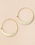 Lightweight hoop earrings in gold crescent shape.