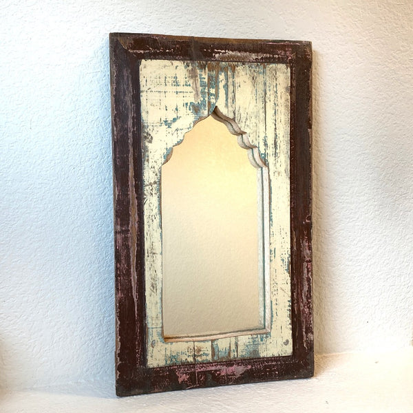 Two toned decorative wooden mirror.