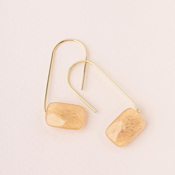 Natural stone drop earrings in citrine and gold.