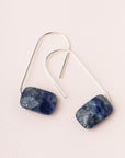 Natural stone drop earrings in lapis and silver.