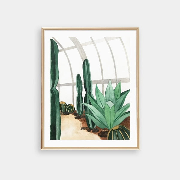 Gift for cactus lover shown in frame. Art print does not come with frame.