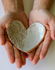 Handmade clay heart ring dish.