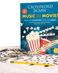 Part jigsaw puzzle part crossword puzzle with 550 pieces.