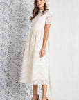 Lace dress for women off white side view.