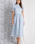 Lace dress for women light blue.