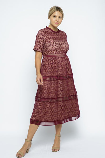 women's plus size dresses for a wedding in burgundy