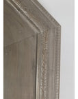 Large wood framed wall mirror. Accurate image of color with gray tone.