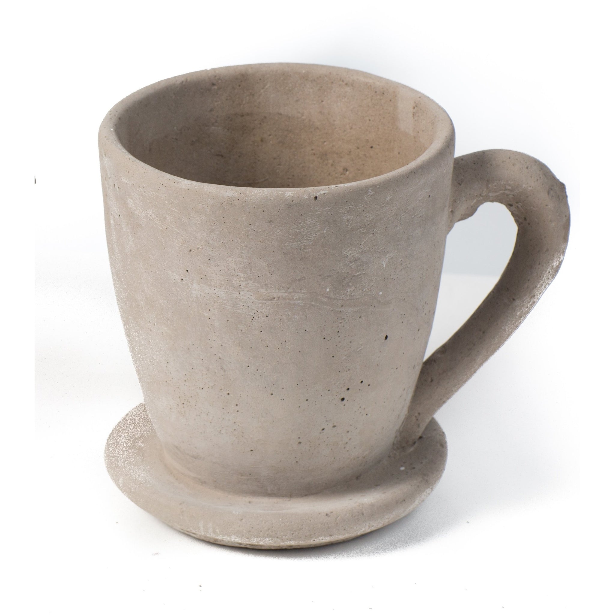 Creative plant pots. Cement tea mug in large size.