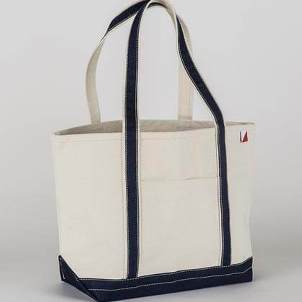 Perfect beach tote. Navy and natural.