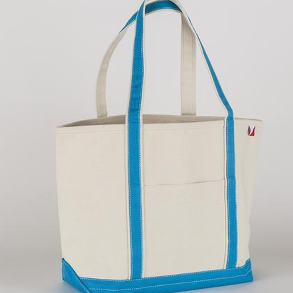 Perfect beach tote. Turquoise and natural.