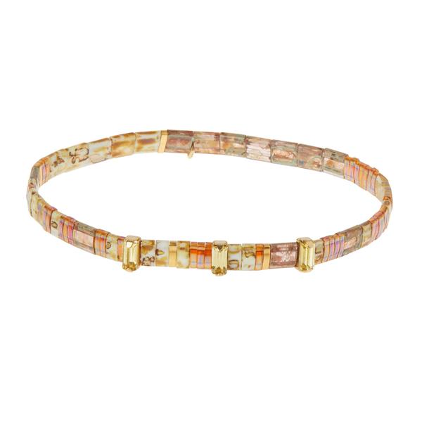 Tortoise shell bracelets with rhinestones and &quot;fearless&quot; embossed gold charm.