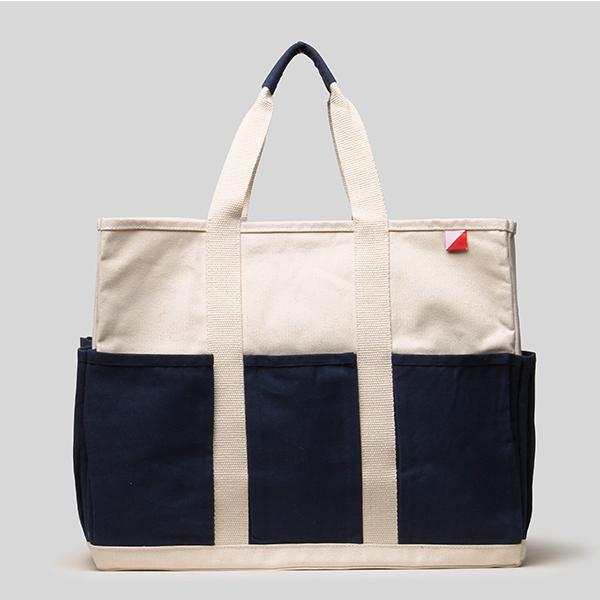 Eco-friendly Grocery Bags. Navy and natural.