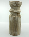 Barrel shaped pillar candle holder tall.