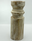 Sample of barrel shaped pillar candle holder tall.