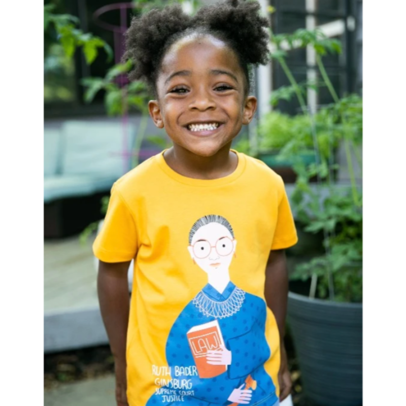 RBG t shirt for kids on small girl.