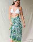 Unique sarongs. Worn by model as skirt.