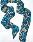 Cute silk hair scarves. Secret garden print shown untied.