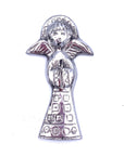 Silver Christmas singing angel in small size.