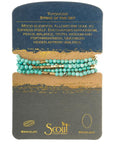 Women's turquoise bohemian jewelry. Turquoise and gold stone wrap can be worn as necklace or bracelet.