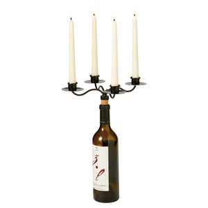 Unique taper candle holders. Wine bottle topper.